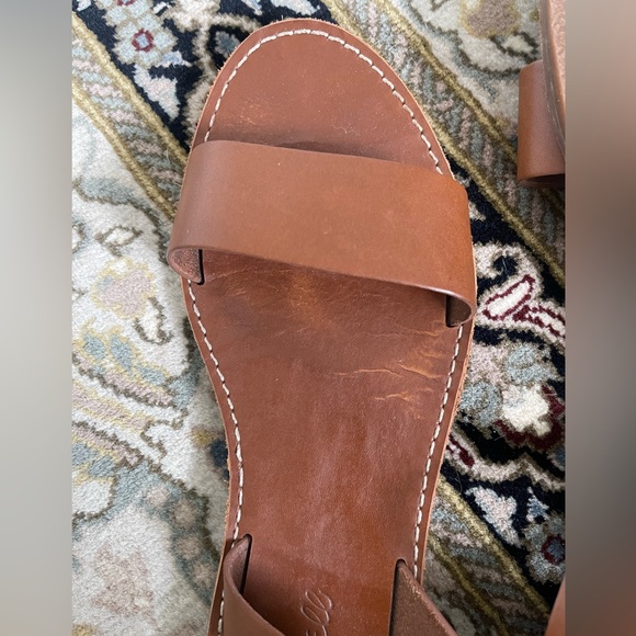 Madewell The Boardwalk Ankle Strap Sandal - neutral brown color size 8 like new! - Picture 6 of 6